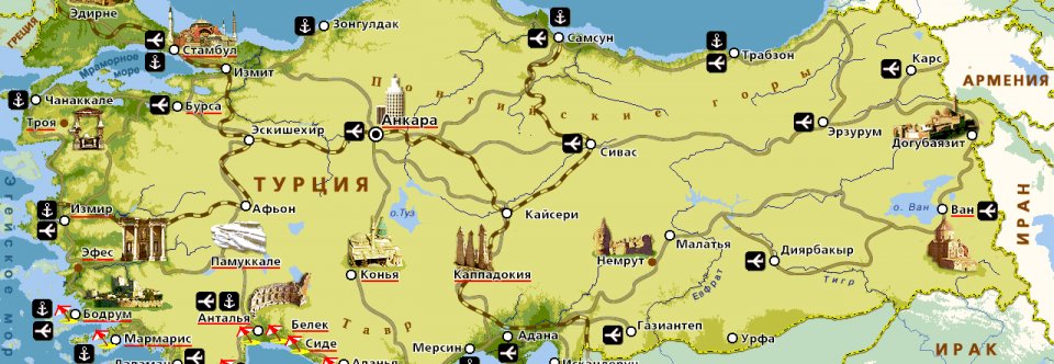 Карта Побережья Краснодарского Края
